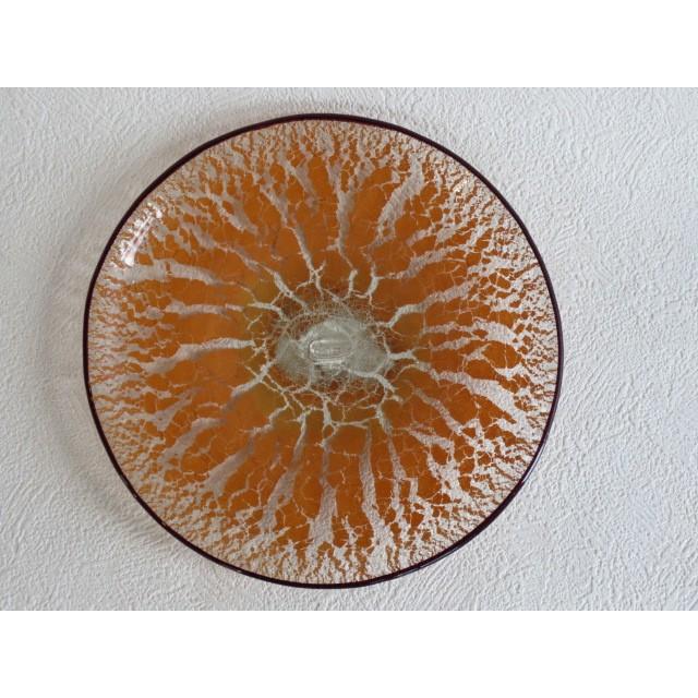 琉球ガラス 稲嶺盛一郎 土紋口巻皿（紫） : インテリアルームライフ