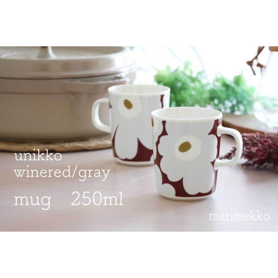 マリメッコ Marimekko ウニッコ Unikko ワインレッド グレー マグカップ 250ml コーヒーカップ 北欧食器 北欧インテリア ギフト ホワイトデー Marimekko インテリア四季 通販 Yahoo ショッピング