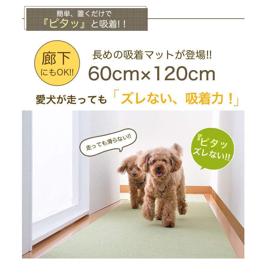 ペット用床保護マット 60×120cm サンコー おくだけ 吸着タイルマット 吸着タイルカーペット ペット ズレない吸着タイルマット 洗濯OK 吸着マット｜interiorshop-cozy｜04