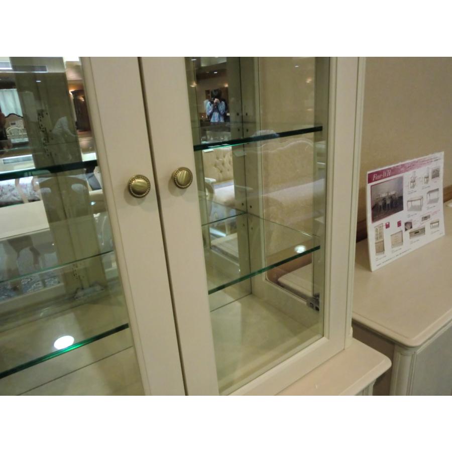 (正規販売店/開梱設置付) フルールWH CP85 カップボード 食器棚 クラシック 英国 マホガニー アンティーク 東海家具 幅80 幅85 幅90 高さ180 ホワイト 白の画像