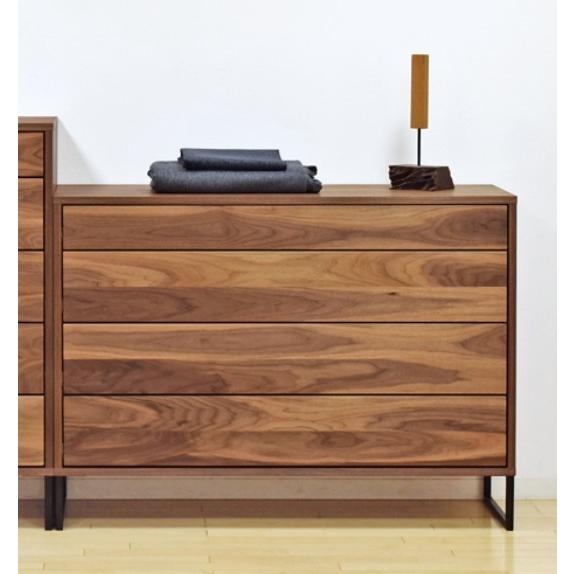 CLASSE モルティ 120ドロワー チェスト レグナテック 北欧 おしゃれ モザイク ウォールナット無垢材 楢材 オーク材 天然木 ブラック脚 金属脚 脚付き 家具、インテリア チェスト、衣類収納 チェスト、タンス