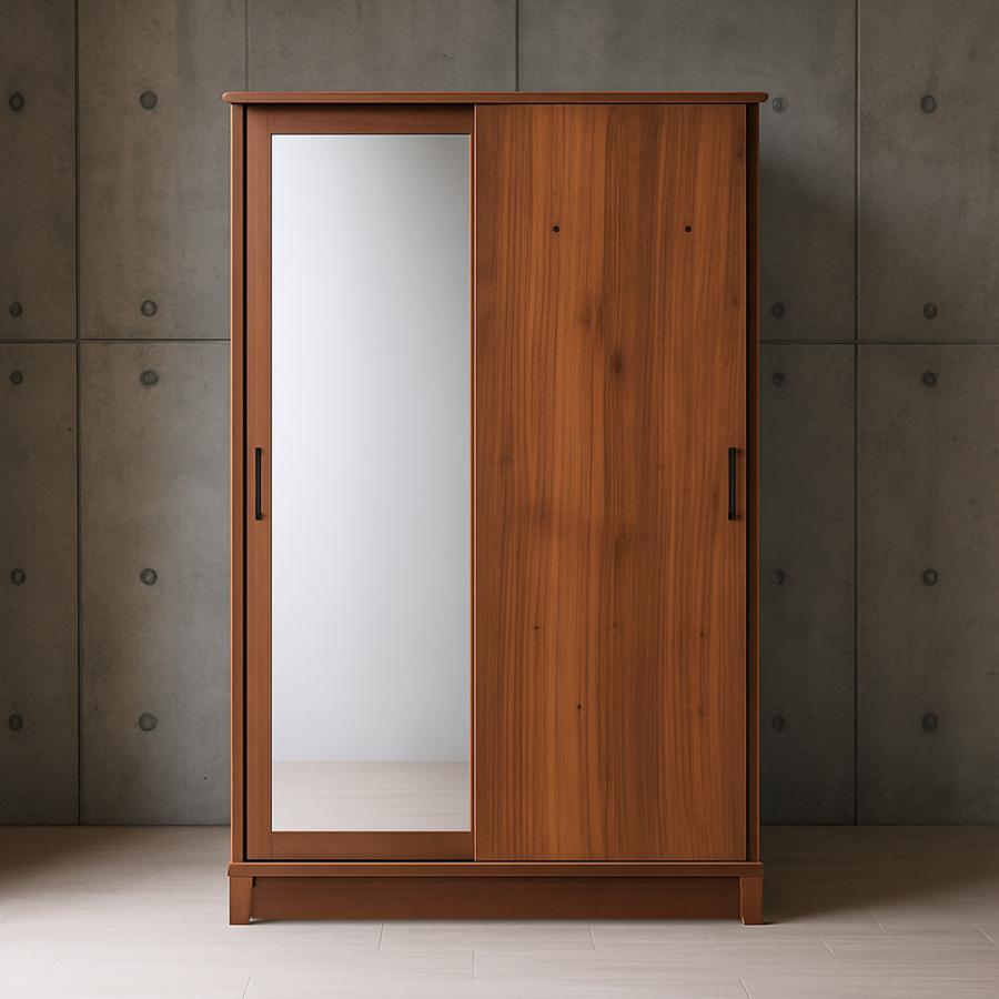 スライドワードローブ 幅90 クローゼット 木製 ウォールナット 高級