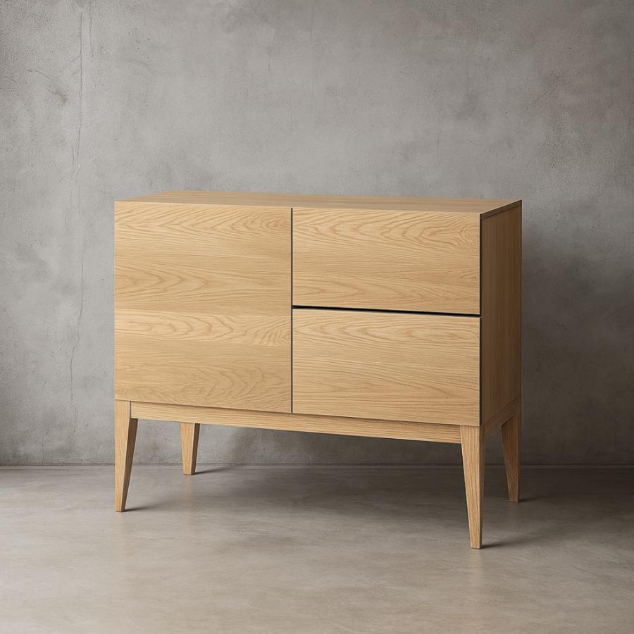 リビングボード 幅90 サイドボード キャビネット オーク ナチュラル