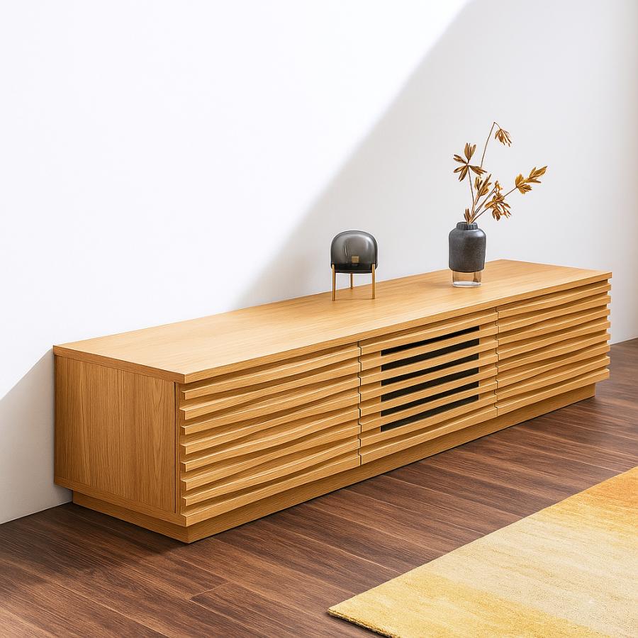 テレビボード 150 台輪 脚なし オーク 無垢材 引き出し 収納 北欧