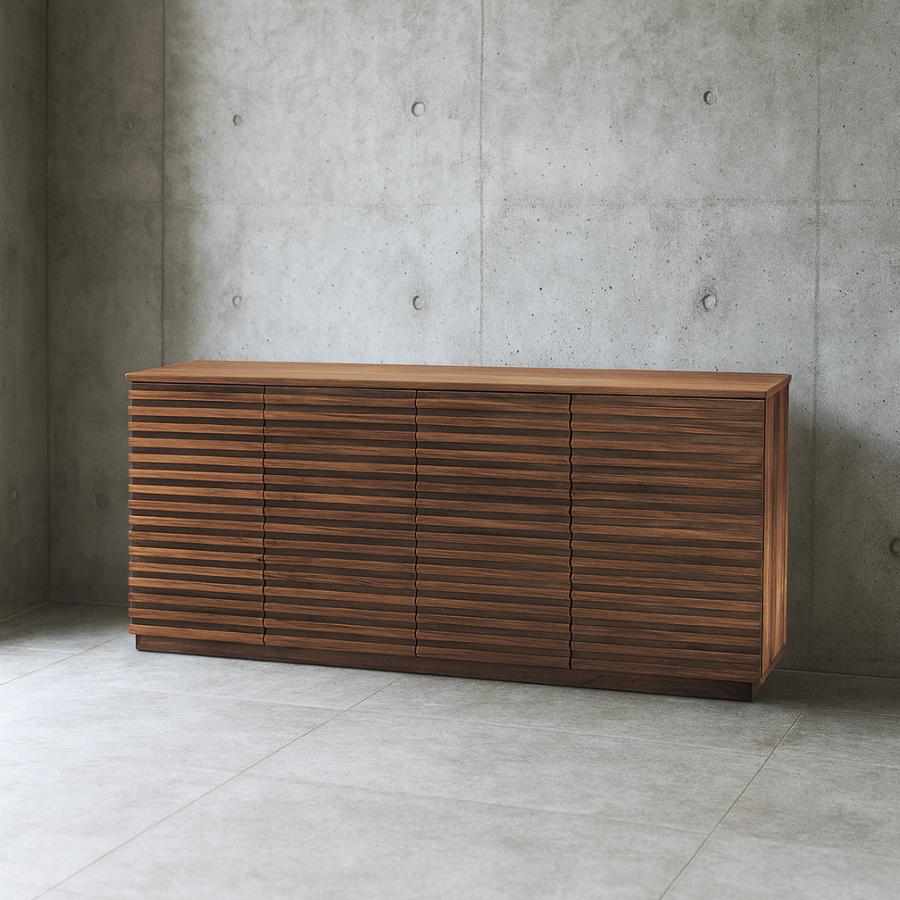 サイドボード 180 台輪 脚なし キャビネット ウォールナット 無垢材