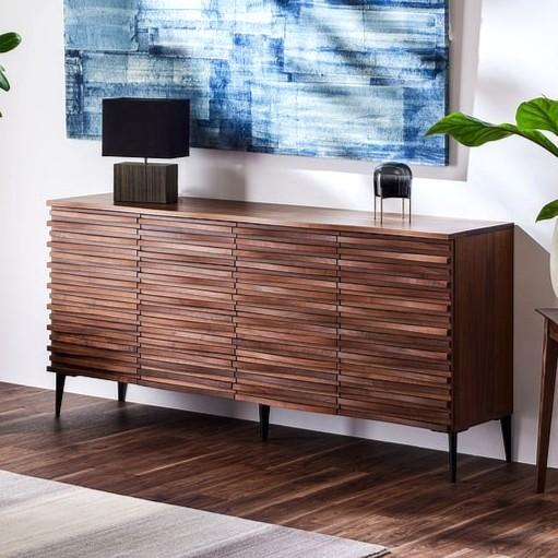 サイドボード 210 脚 キャビネット ウォールナット 無垢材 幅200以上