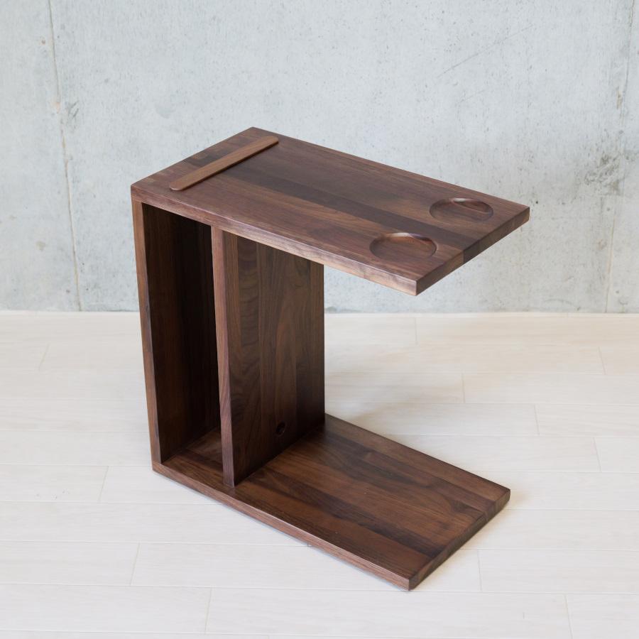 ごろ寝サポートスマホホルダー　サイドテーブル 木製天板 ドリンクホルダー付き ごろ寝サポートスマホホルダー サイドテーブル 木製天板 ドリンク