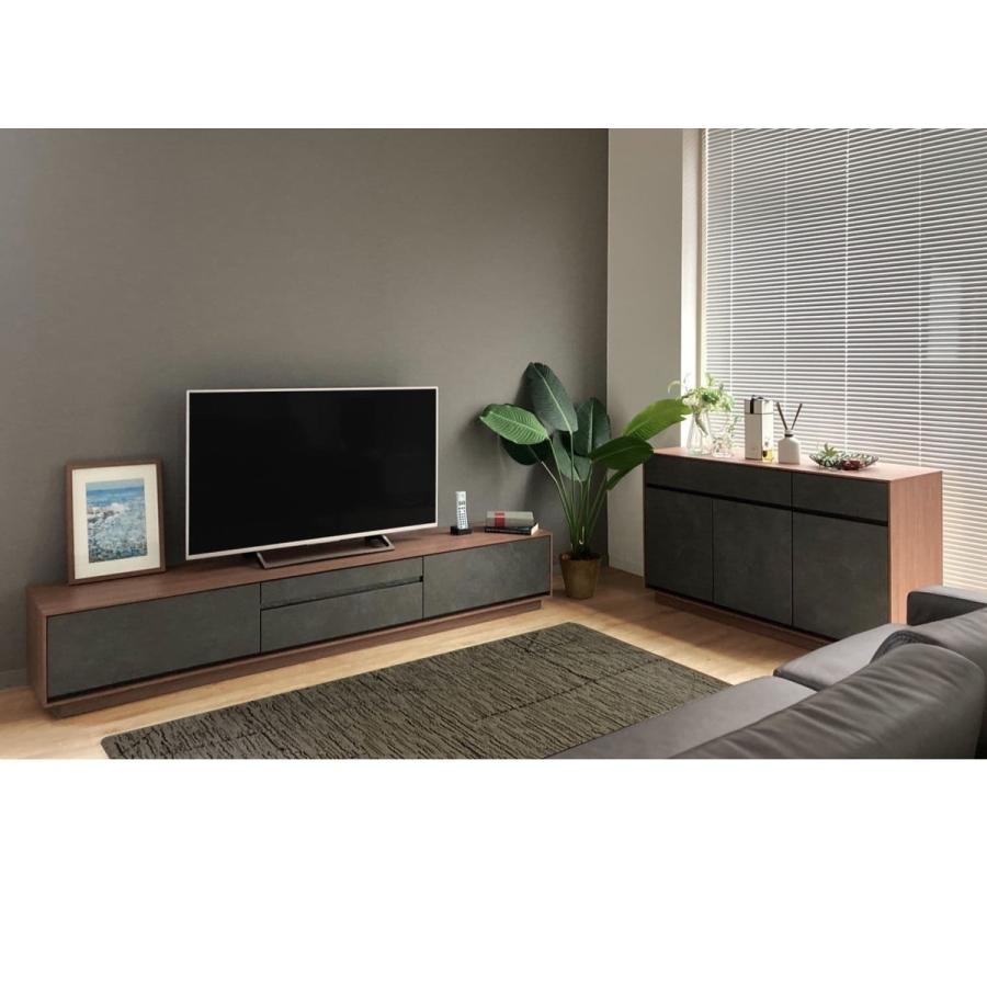 Life with Design 210 テレビ台 【本体ブラック＋前板ホワイト】 白