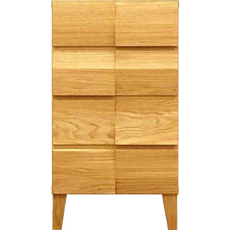 【国産】チェスト 4段 幅40〜幅50 オーク ナチュラル 木製 天然木 無垢材 北欧 おしゃれ タンス 日本製 完成品 桐 リビング 脚付き maruta