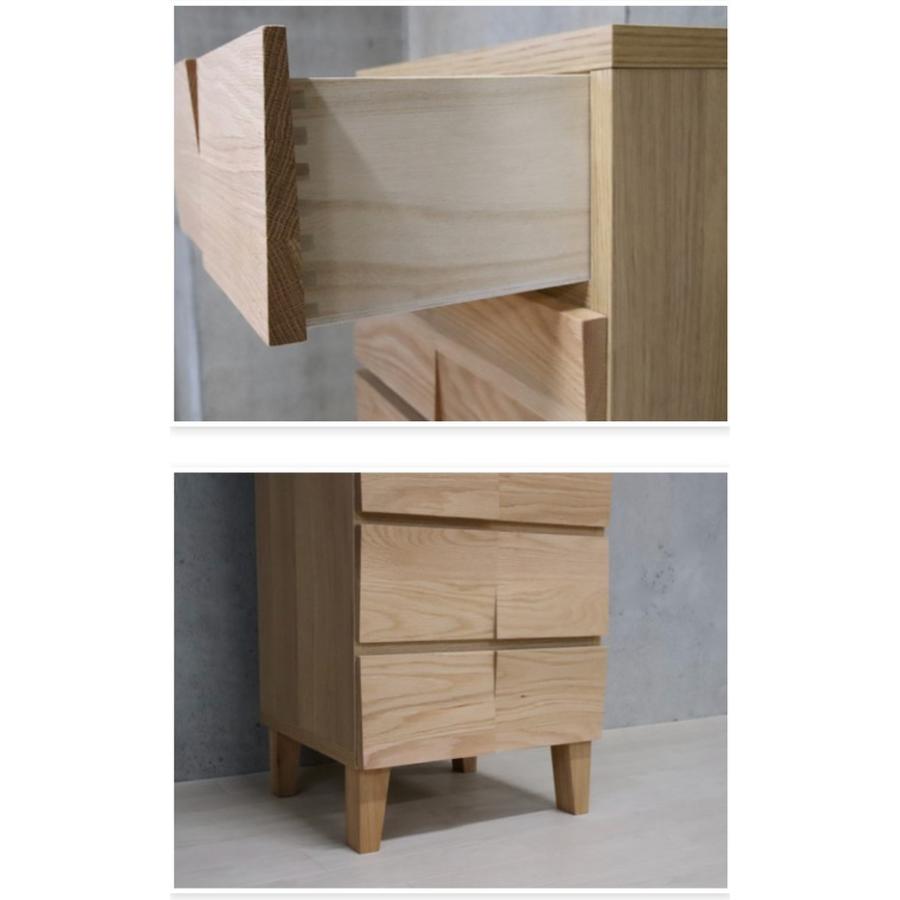 国産】チェスト 6段 幅40〜幅50 オーク ナチュラル 木製 無垢材 北欧