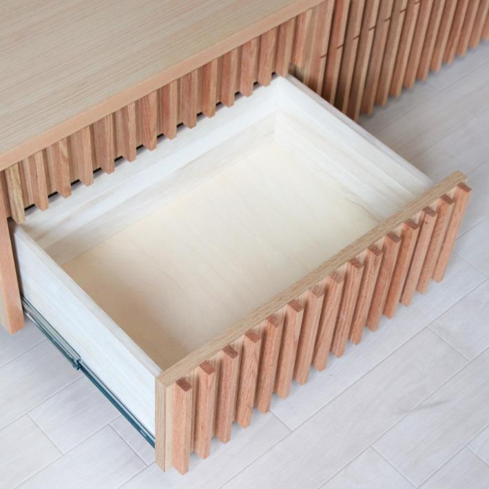 大川家具 テレビボード 180 格子 縦 テレビ台 TVボード オーク 北欧