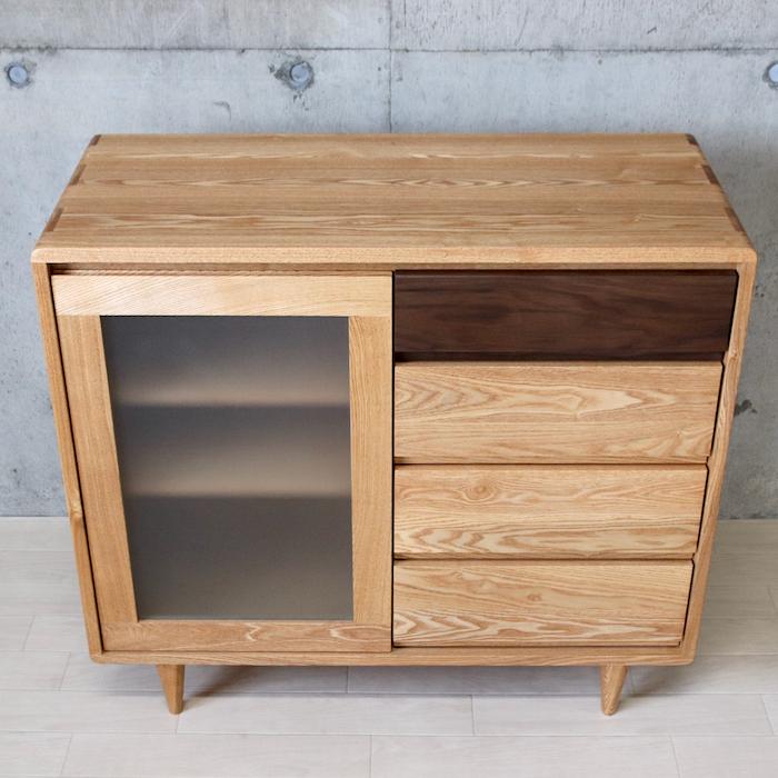 サイドボード 北欧 リビングボード キャビネット ナチュラル 木製 脚