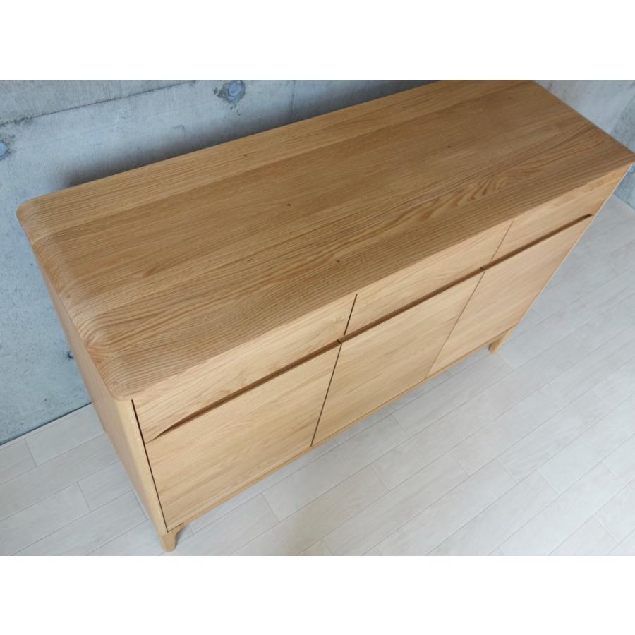 サイドボード 北欧 120 無垢材 オーク リビングボード キャビネット