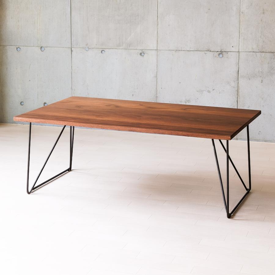 ダイニングテーブル 無垢天板 アイアン脚 ウォールナット 140 160 180