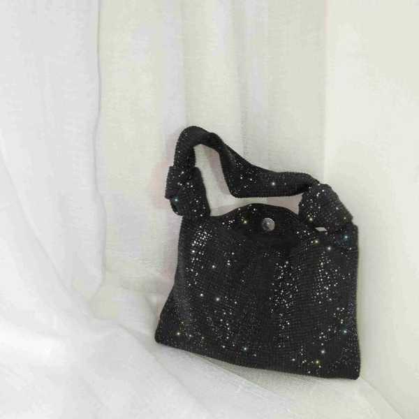 女性のための小袋 豪華なミニハンドバッグ イブニングウェア シルバーブラック ラインストーン付き ファッション 新しいコレクション｜interiorshop｜06