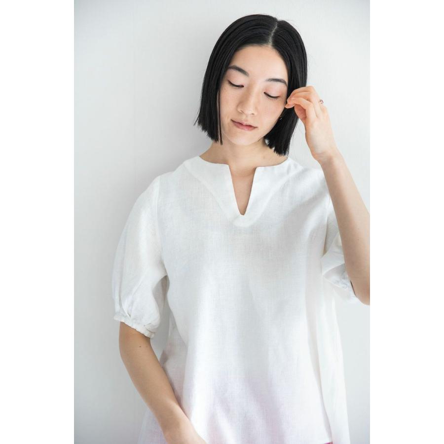 fog linen work エナ トップ 色：ホワイト （ブラウス） LWA777-19 