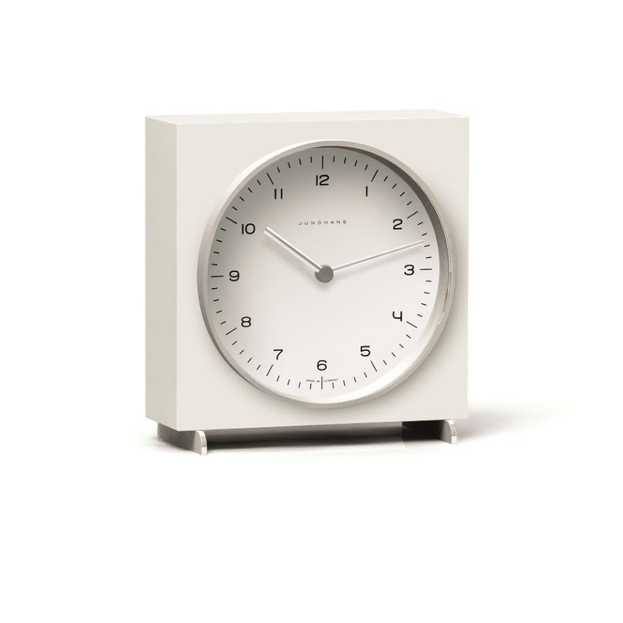 Junghans ユンハンスMax Bill マックスビル / Tischuhr weiss 363Table Clock White置き時計 / テーブルクロック　ホワイト / MBL-03-0005シルクホ