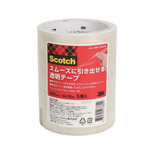 スリーエム スムーズに引き出せる透明テープ 幅24mm×35m 5巻入 600-3-2435-5P |  | 01