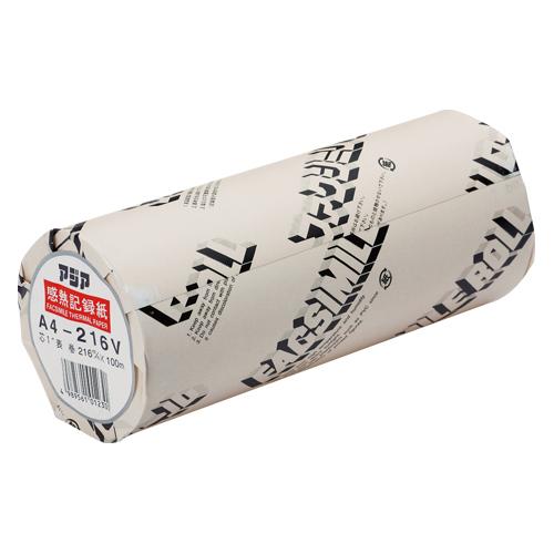 アジア原紙 感熱記録紙（ＦＡＸ用） 超高感度品 A4 A4-216V 1本 | 