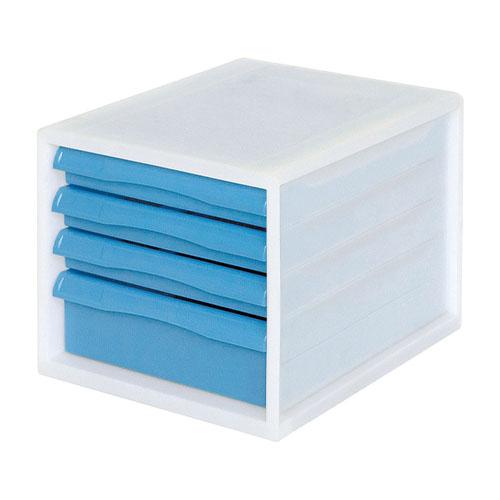 ナカバヤシ Ａ4レターケース一体／ＰＰ／浅3／深1 A4E-P04-KB | 