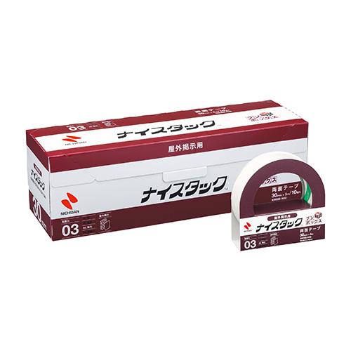 ニチバン ナイスタック 両面テープ 屋外掲示用 ブンボックス 大巻 30mm×5m NWBB-N30 10巻 | 