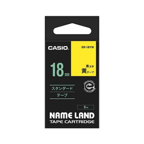 カシオ ネームランドテープ 18mm 黄／黒文字 XR-18YW 1個 | 