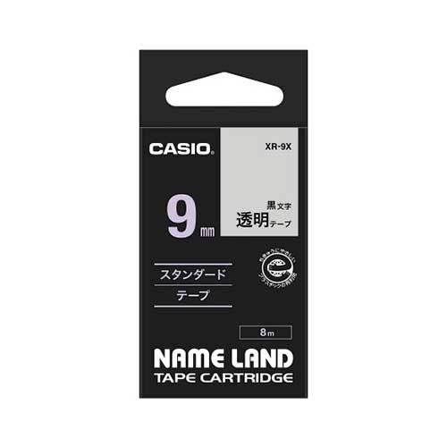 カシオ ネームランドテープ 9mm透明／黒文字 XR-9X 1個 | 