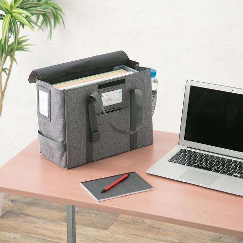 ナカバヤシ オフィスキャリングトート／グレー NOP-T01GY 1個 |  | 04