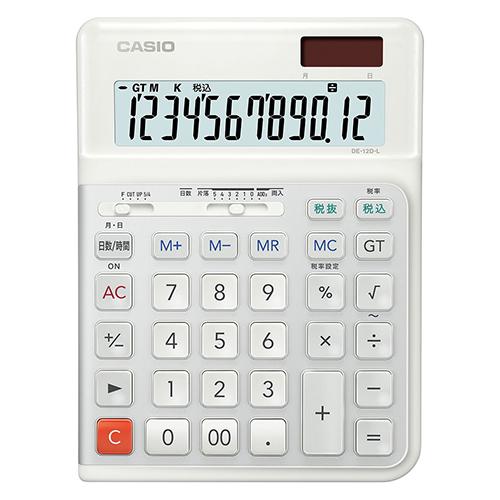 カシオ 人間工学電卓 左手用（デスク） DE-12D-L-WE-N |  | 01