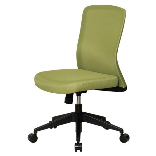 弘益 オフィスチェア メッシュ張り 肘なし グリーン CK03GN | 