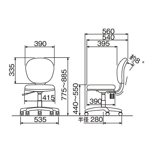 ナカバヤシ 抗菌レザ−ＯＡチェア 肘なし ブル− RZC-273-BL |  | 01