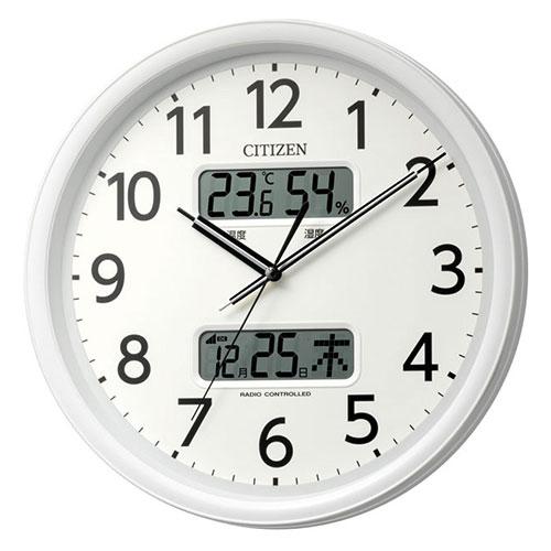 リズム 掛時計 温湿度計・カレンダー表示 電波時計 8FYA06-003 |  | 01