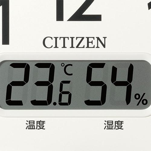 リズム 掛時計 温湿度計・カレンダー表示 電波時計 8FYA06-003 |  | 03