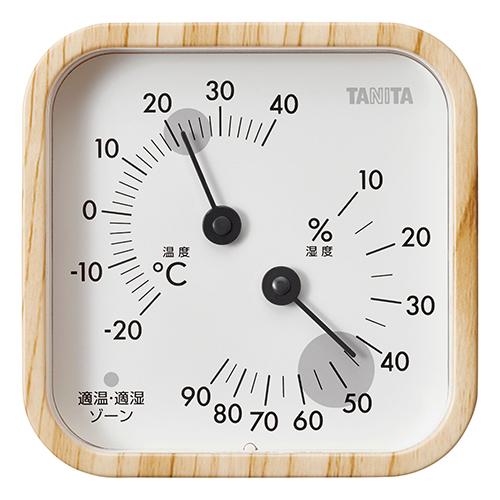 タニタ 温湿度計 ホワイトウッド TT-590-WH | 
