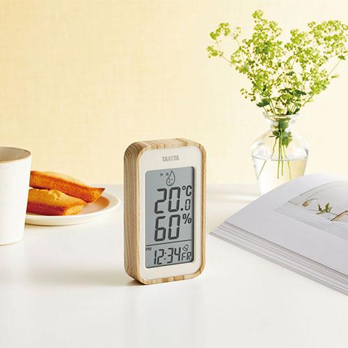 タニタ デジタル温湿度計 ホワイトウッド TT-592-WH |  | 03