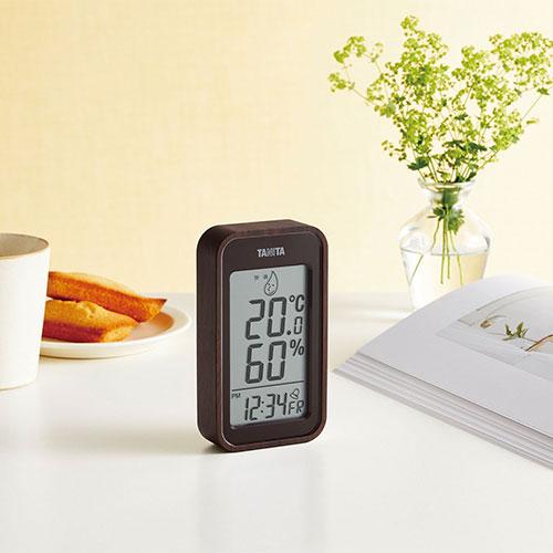 タニタ デジタル温湿度計 ブラウンウッド TT-592-BR |  | 03