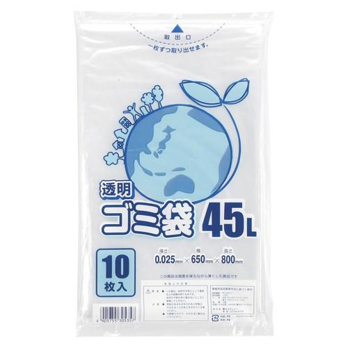 シモジマ HEIKO ゴミ袋 025E 45Ｌ 透明 6604800 10枚入 | 