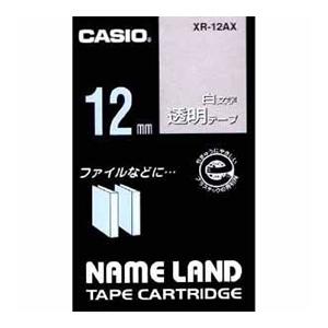 カシオ ネームランドテープ 12mm 透明／白文字 XR-12AX 1個 | 