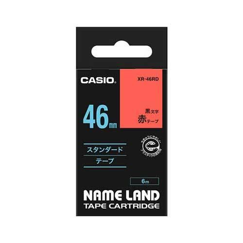 カシオ ネームランドテープ 46mm 赤／黒文字 XR-46RD 1個 | 