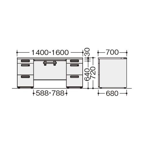 ナイキ 両袖デスク XEHH147GG-WH 1台 |  | 01