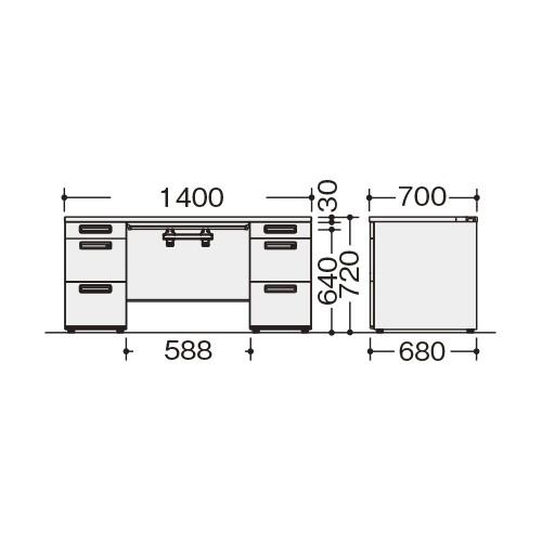 ナイキ 両袖デスク XEHH147GG-WH 1台 |  | 03
