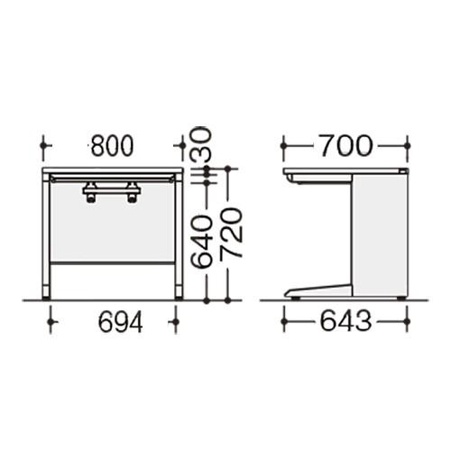 ナイキ 平デスク 幅800×奥700×高720mm XEHH087F-WH 1台 |  | 01
