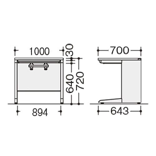 ナイキ 平デスク 幅1000×奥700×高720mm XEHH107F-WH 1台 |  | 01