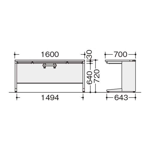 ナイキ 平デスク 幅1600×奥700×高720mm XEHH167F-WH 1台 |  | 01