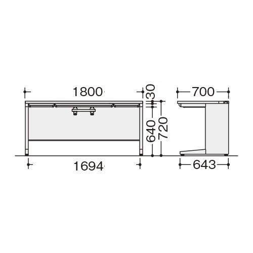 ナイキ 平デスク 幅1800×奥700×高720mm XEHH187F-WH 1台 |  | 01