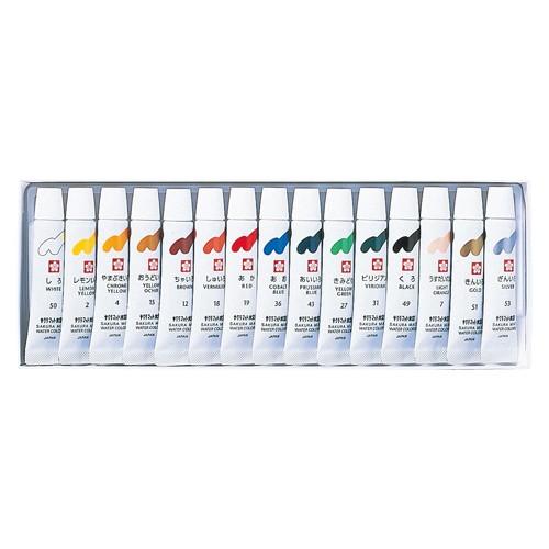 サクラクレパス マット水彩 15色（金銀入）ラミネート EMW15GS 1個 |  | 01