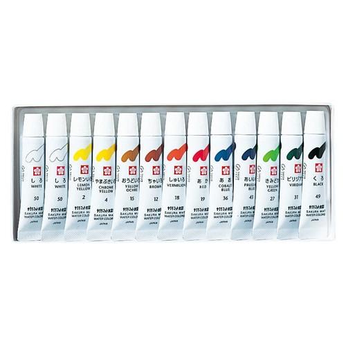 サクラクレパス マット水彩 12色（白2本入） ラミネート EMW13 1個 |  | 01