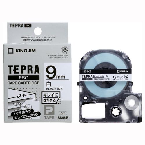 キングジム テプラPROテープ キレイ 白／黒文字 SS9KE 1個 | 