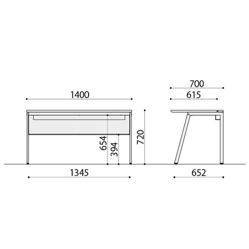 弘益 ワークデスク 基本 ホワイト 幅1400×奥700×高720mm WS-WH147B(WH) 1台 |  | 01