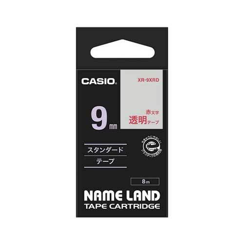 カシオ ネームランドテープ 9mm 透明／赤文字 XR-9XRD 1個 | 